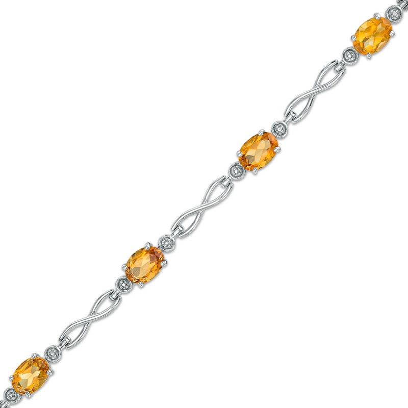 Main Image 1 of Previously Owned - Oval Madeira Citrine Infinity Link Bracelet in Sterling Silver - 7.25"