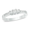 Thumbnail Image 1 of Previously Owned - 1/2 CT. T.W. Princess-Cut Diamond Three Stone Engagement Ring in 10K White Gold