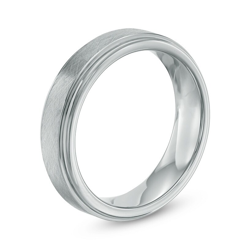 Main Image 2 of Previously Owned - 6.0mm Brushed-Stripe Wedding Band in Tantalum