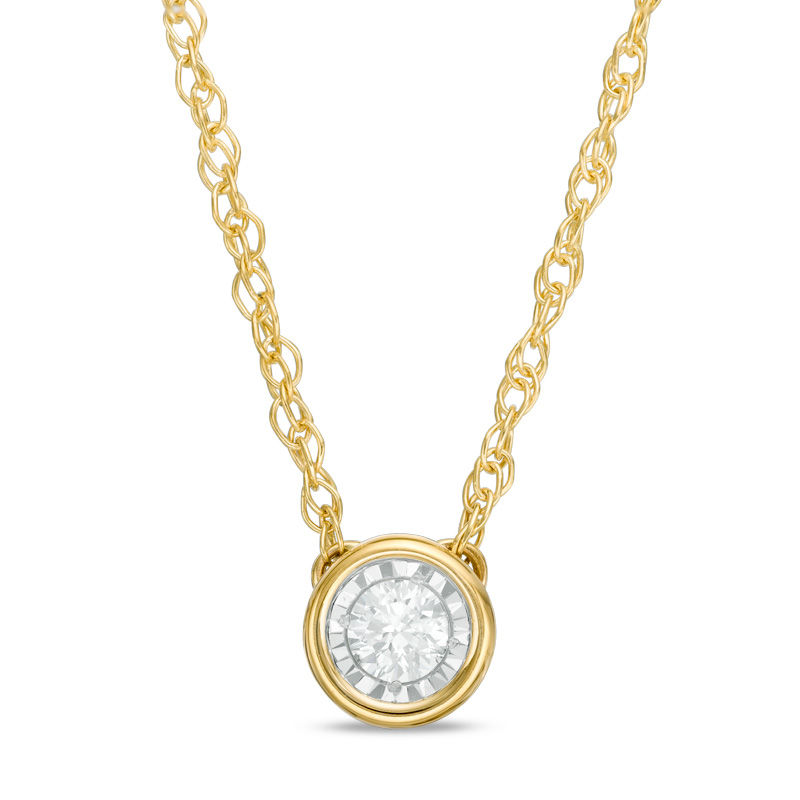 Previously Owned - 1/10 CT. Diamond Solitaire Pendant in 10K Gold