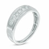 Thumbnail Image 1 of Previously Owned - Men's 1/3 CT. T.W. Diamond Seven Stone Step Edge Anniversary Band in 10K White Gold