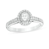 Thumbnail Image 1 of Previously Owned - 1/2 CT. T.W. Oval Diamond Double Frame Engagement Ring in 14K White Gold