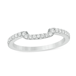Previously Owned - Adrianna Papell 1/5 CT. T.W. Diamond Contour Wedding Band in 14K White Gold (I/I1)