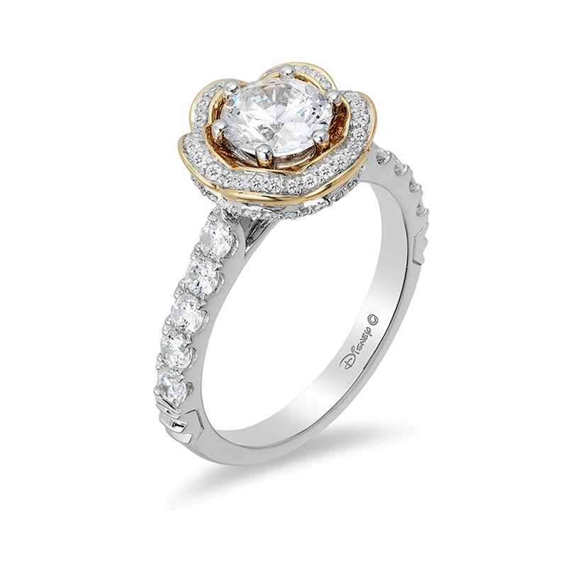 Main Image 2 of Previously Owned - Enchanted Disney Belle 1-1/2 CT. T.W. Diamond Frame Engagement Ring in 14K Two-Tone Gold