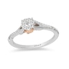 Thumbnail Image 1 of Previously Owned - Enchanted Disney Belle 1/5 CT. T.W. Diamond Frame Promise Ring in 10K Two-Tone Gold