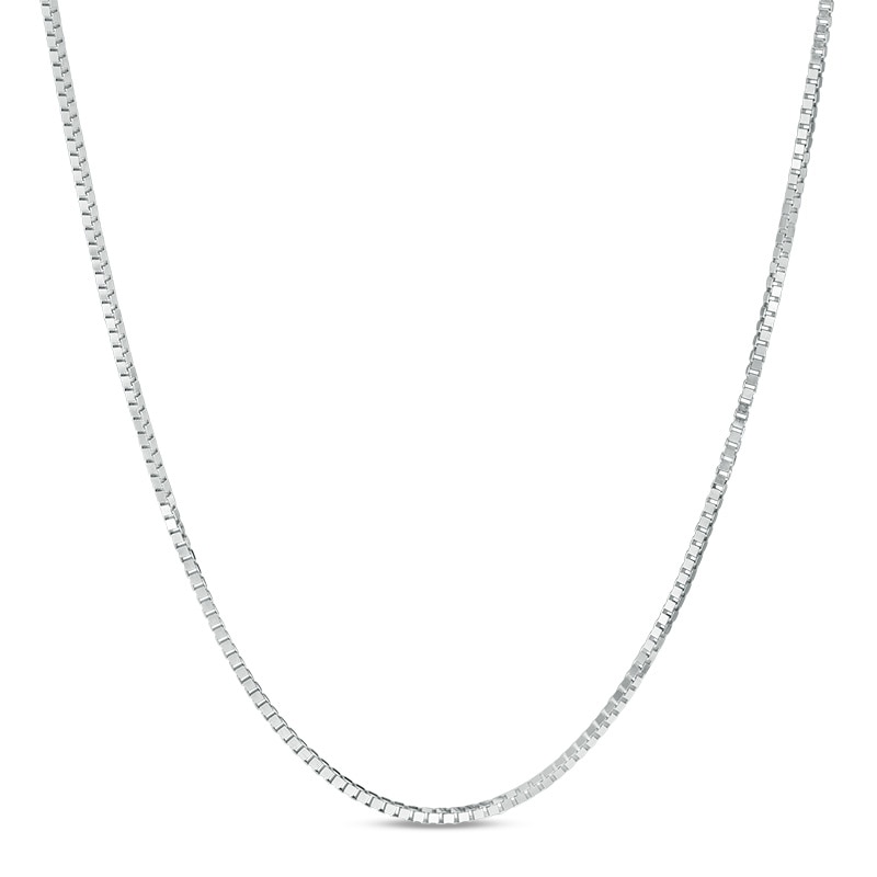 Main Image 1 of Previously Owned - 0.66mm Box Chain Necklace in 14K White Gold - 18"