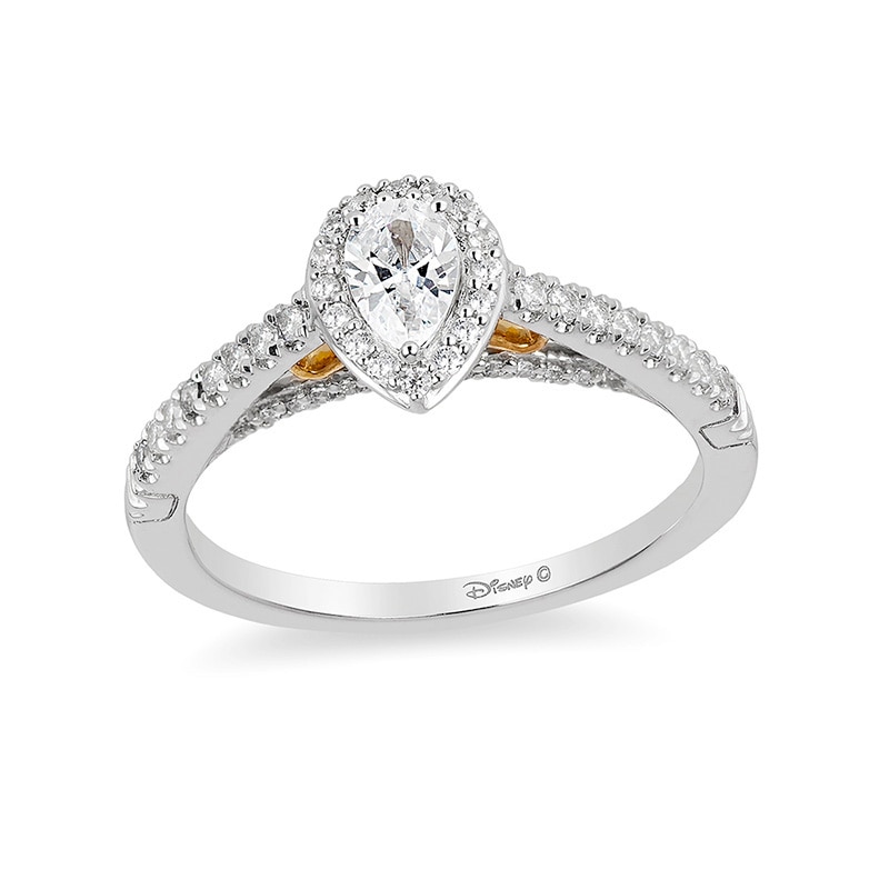 Previously Owned - Enchanted Disney Merida 1/2 CT. T.W. Pear-Shaped Diamond Frame Engagement Ring in 14K Two-Tone Gold