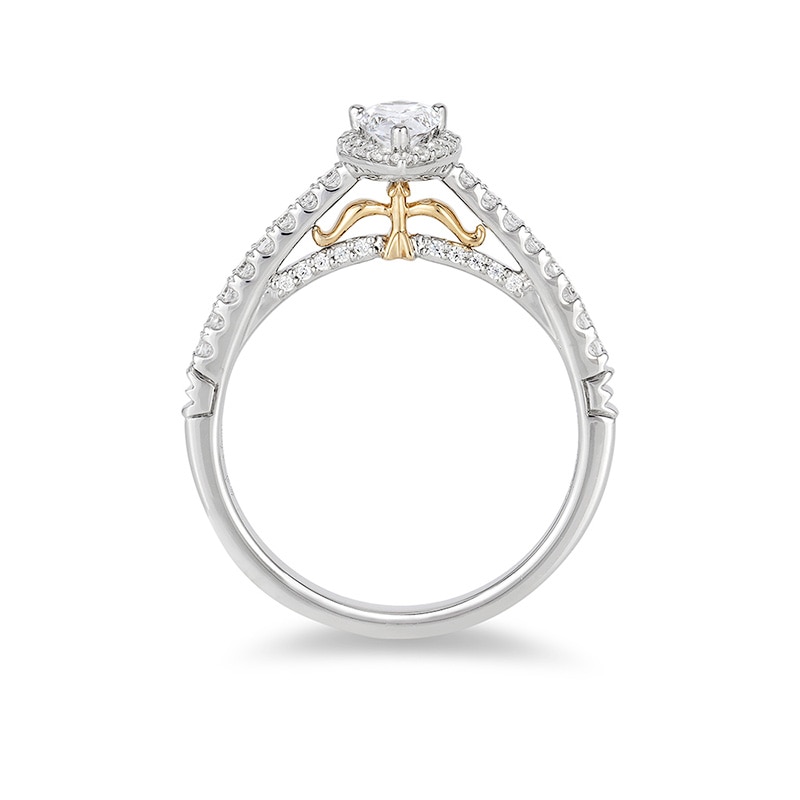 Previously Owned - Enchanted Disney Merida 1/2 CT. T.W. Pear-Shaped Diamond Frame Engagement Ring in 14K Two-Tone Gold