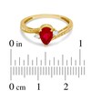 Thumbnail Image 3 of Previously Owned - Pear-Shaped Lab-Created Ruby and Diamond Accent Bypass Ring in 10K Gold