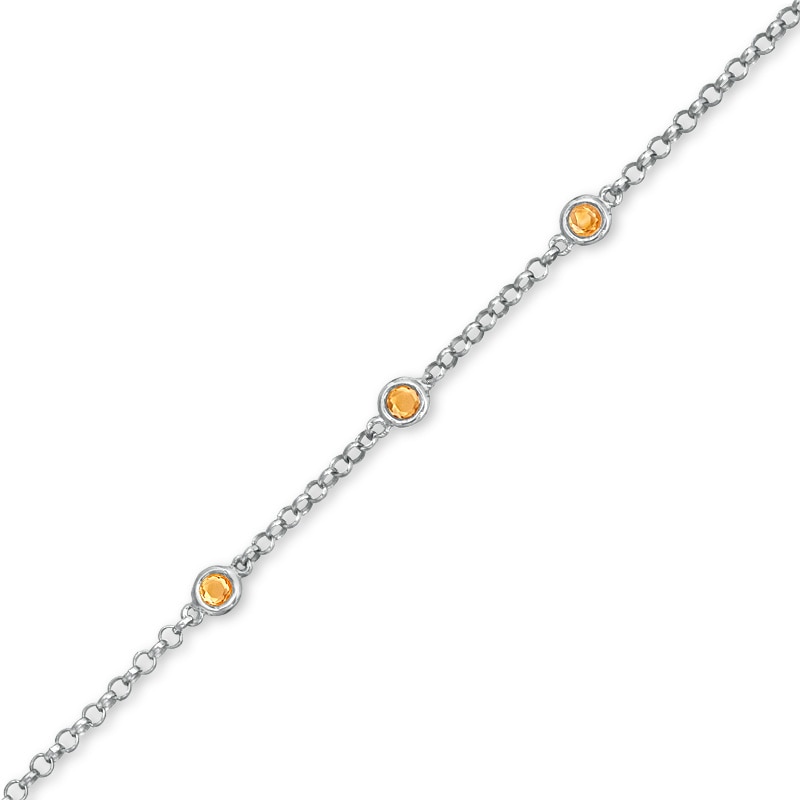 Main Image 1 of Previously Owned - Citrine Station Bracelet in Sterling Silver
