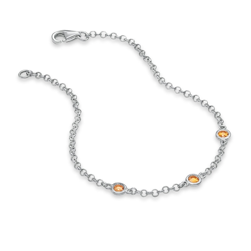 Main Image 2 of Previously Owned - Citrine Station Bracelet in Sterling Silver