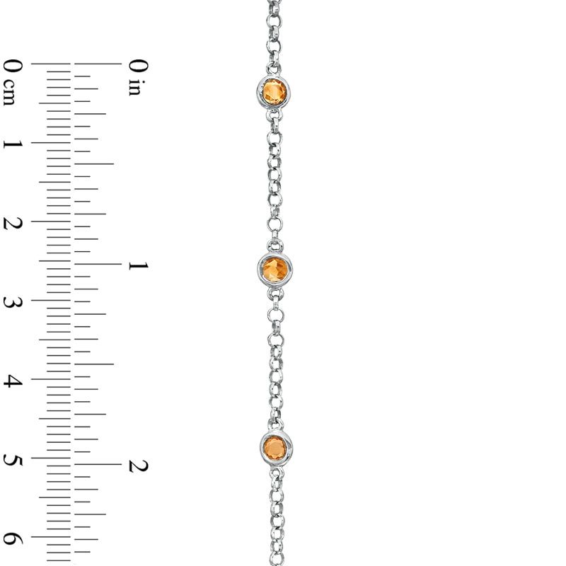 Main Image 3 of Previously Owned - Citrine Station Bracelet in Sterling Silver