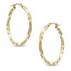Thumbnail Image 0 of Previously Owned - 30.0mm Square Twist Hoop Earrings in 14K Gold