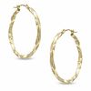 Thumbnail Image 0 of Previously Owned - 30.0mm Square Twist Hoop Earrings in 14K Gold