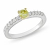 Thumbnail Image 1 of Previously Owned - 1/2 CT. T.W. Yellow and White Diamond Engagement Ring in 10K White Gold