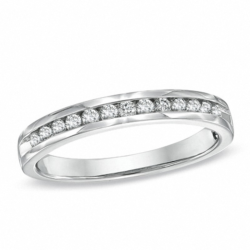 Main Image 1 of Previously Owned - 1/2 CT. T.W. Diamond Anniversary Band in 14K White Gold