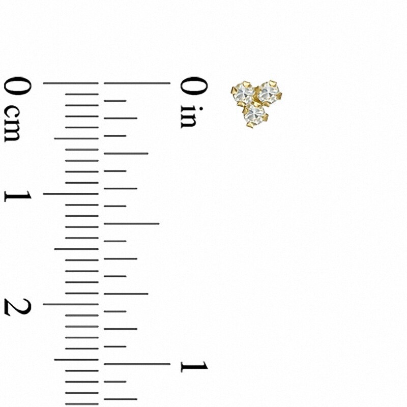 Main Image 2 of Previously Owned - Child's Crystal Stud Earrings in 14K Gold