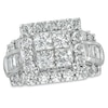 Thumbnail Image 0 of Previously Owned - 4 CT. T.W. Princess-Cut Quad Diamond Square Frame Engagement Ring in 14K White Gold