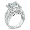 Thumbnail Image 1 of Previously Owned - 4 CT. T.W. Princess-Cut Quad Diamond Square Frame Engagement Ring in 14K White Gold