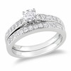 Thumbnail Image 1 of Previously Owned - 1/2 CT. T.W. Diamond Bridal Set in Sterling Silver