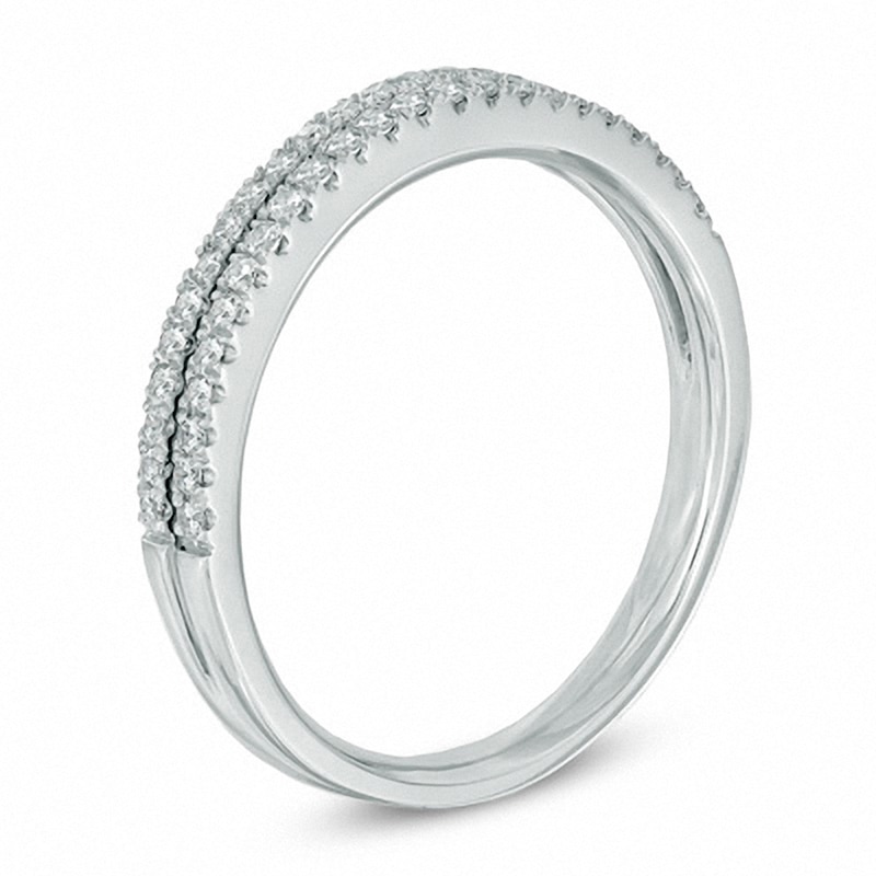 Main Image 2 of Previously Owned - 1/4 CT. T.W. Diamond Double Row Anniversary Band in 14K White Gold