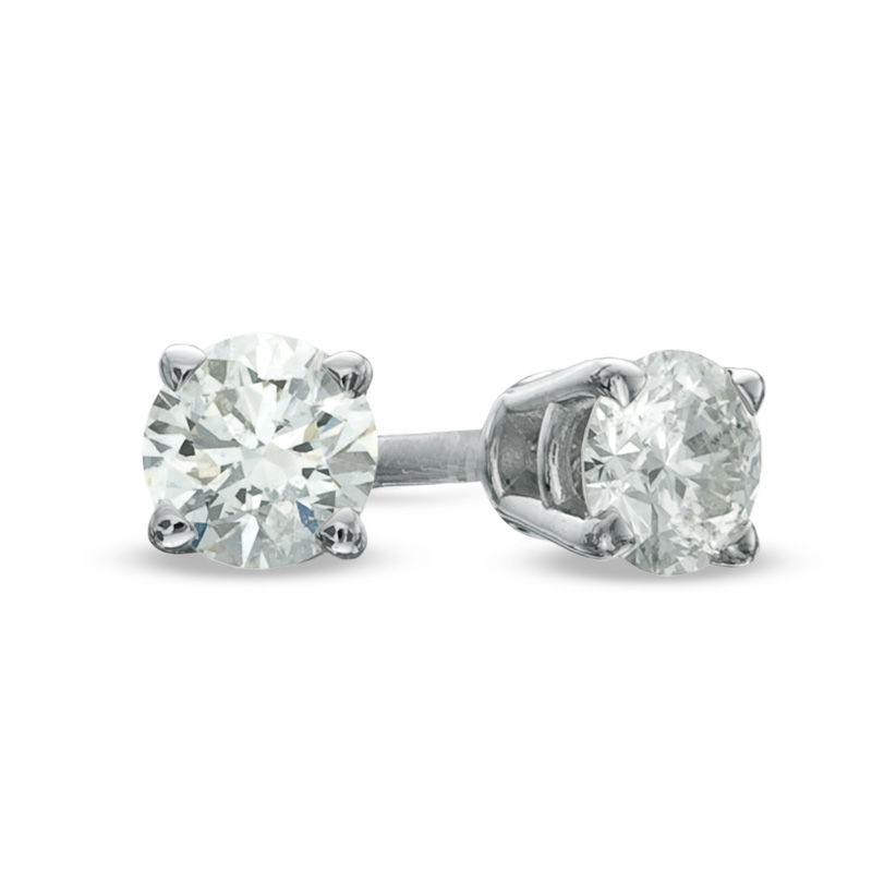 Previously Owned -  1/5 CT. T.W. Diamond Solitaire Stud Earrings in 14K White Gold