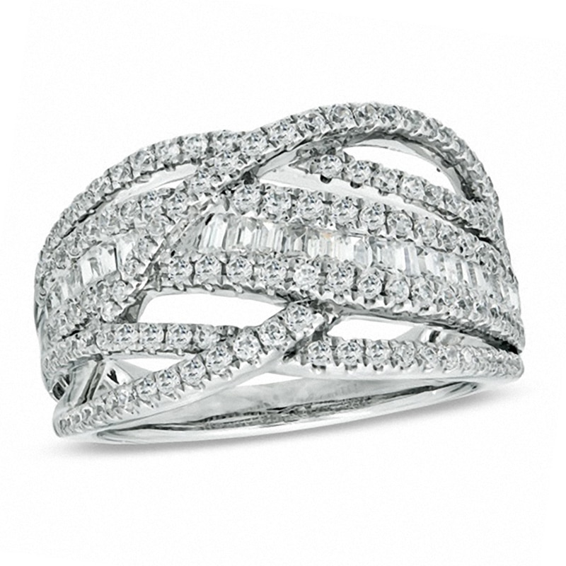 Main Image 1 of Previously Owned - 1 CT. T.W. Diamond Loose Braid Ring in 10K White Gold