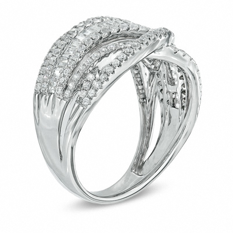 Main Image 2 of Previously Owned - 1 CT. T.W. Diamond Loose Braid Ring in 10K White Gold