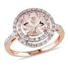Thumbnail Image 0 of Previously Owned - 8.0mm Morganite and 1/4 CT. T.W. Diamond Double Frame Ring in 10K Rose Gold