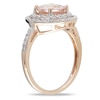 Thumbnail Image 1 of Previously Owned - 8.0mm Morganite and 1/4 CT. T.W. Diamond Double Frame Ring in 10K Rose Gold