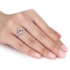 Thumbnail Image 2 of Previously Owned - 8.0mm Morganite and 1/4 CT. T.W. Diamond Double Frame Ring in 10K Rose Gold