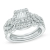 Thumbnail Image 0 of Previously Owned - 1-1/2 CT. T.W. Multi-Baguette Diamond Frame Three Piece Bridal Set in 14K White Gold