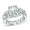 Thumbnail Image 1 of Previously Owned - 1-1/2 CT. T.W. Multi-Baguette Diamond Frame Three Piece Bridal Set in 14K White Gold