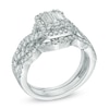 Thumbnail Image 1 of Previously Owned - 1-1/2 CT. T.W. Multi-Baguette Diamond Frame Three Piece Bridal Set in 14K White Gold