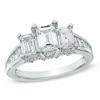 Thumbnail Image 1 of Previously Owned - 2 CT. T.W. Emerald-Cut Diamond Three Stone Ring in 14K White Gold (I/I1)