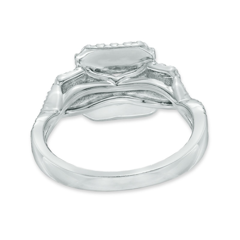 Previously Owned - 1 CT. T.W. Emerald-Cut Diamond Past Present Future® Engagement Ring in 14K White Gold (J/I1)