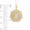 Thumbnail Image 1 of Previously Owned - 1/3 CT. T.W. Diamond Flower with Vintage-Style Scroll Pendant in 10K Gold