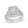 Thumbnail Image 1 of Previously Owned - 1-3/4 CT. T.W. Radiant-Cut Diamond Frame Bridal Set in 14K White Gold