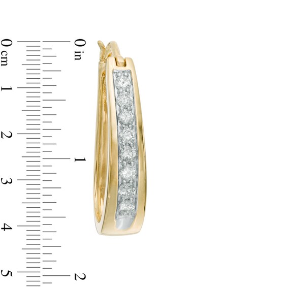 Previously Owned - 1/2 CT. T.W. Diamond Oval Hoop Earrings in 14K Gold Previously Owned - 1/2 CT. T.W. Diamond Oval Hoop Earrings in 14K Gold