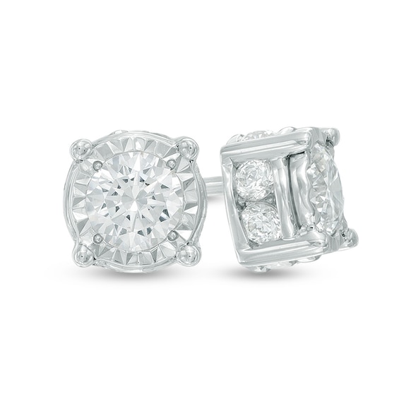Previously Owned - 1 CT. T.W. Diamond Stud Earrings in 10K White Gold Previously Owned - 1 CT. T.W. Diamond Stud Earrings in 10K White Gold