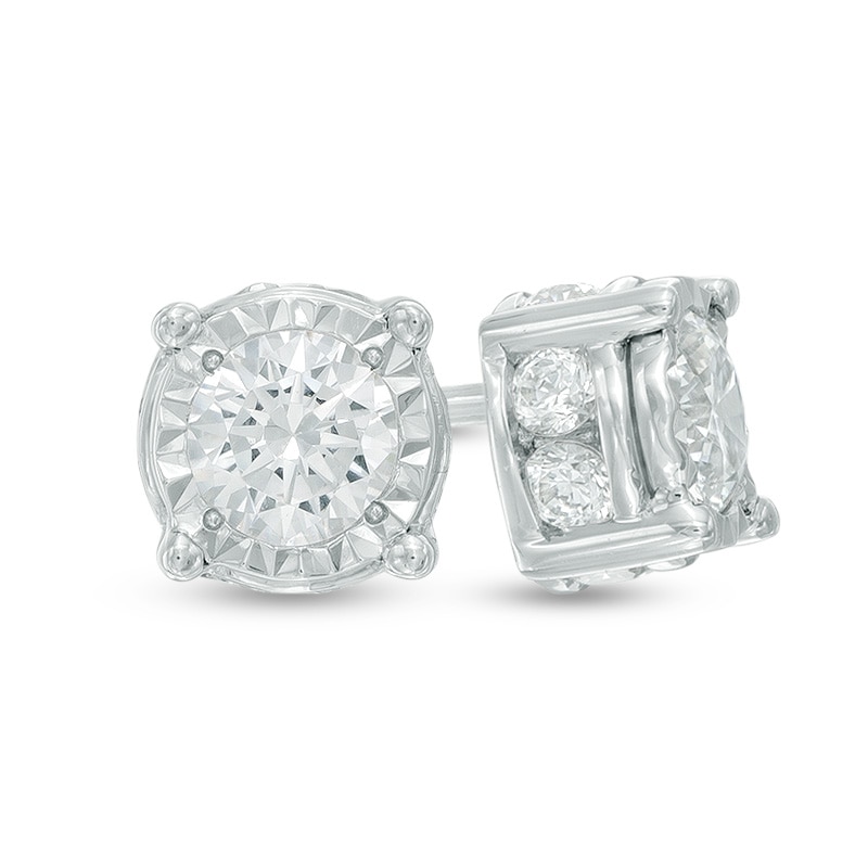 Previously Owned - 1 CT. T.W. Diamond Stud Earrings in 10K White Gold