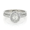 Thumbnail Image 1 of Previously Owned 1-1/5 CT. T.W. Diamond Double Oval Frame Soldered Bridal Set in 14K White Gold