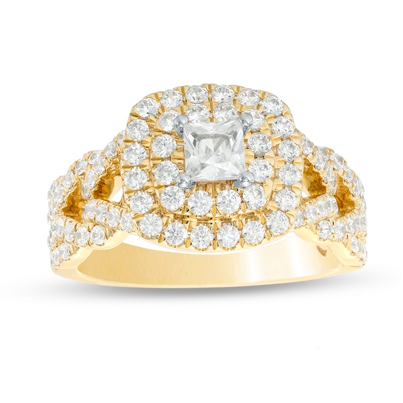 Previously Owned - Love's Destiny by Zales 1-1/2 CT. T.W. Princess-Cut Diamond Frame Engagement Ring in 14K Gold