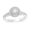 Thumbnail Image 1 of Previously Owned - 1/2 CT. T.W. Diamond Double Frame Tiered Engagement Ring in 14K White Gold