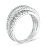 Thumbnail Image 2 of Previously Owned - 1-1/5 CT. T.W. Baguette and Round Diamond Layered Crossover Band in 14K White Gold