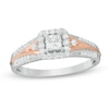Thumbnail Image 1 of Previously Owned - 3/8 CT. T.W. Princess-Cut Diamond Frame Engagement Ring in 14K Two-Tone Gold