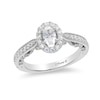 Thumbnail Image 0 of Previously Owned - Enchanted Disney Ariel 1 CT. T.W. Oval Diamond Frame Engagement Ring in 14K White Gold