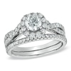 Thumbnail Image 0 of Previously Owned - 1 CT. T.W. Diamond Frame Twist Bridal Set in 14K White Gold