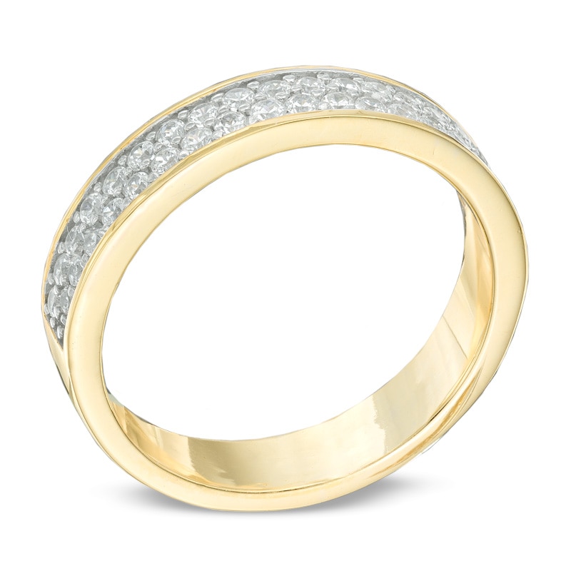 Main Image 2 of Previously Owned - 1/2 CT. T.W. Diamond Double Row Wedding Band in 10K Gold