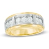Thumbnail Image 1 of Previously Owned - 1/2 CT. T.W. Diamond Seven Stone Bar Wedding Band in 10K Two-Tone Gold